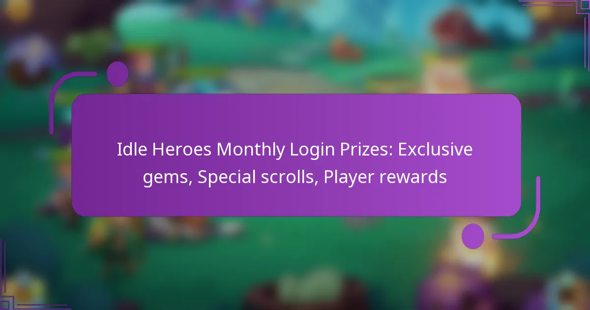 Idle Heroes Monthly Login Prizes: Exclusive gems, Special scrolls, Player rewards