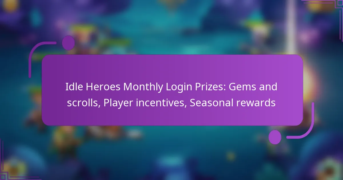 Idle Heroes Monthly Login Prizes: Gems and scrolls, Player incentives, Seasonal rewards