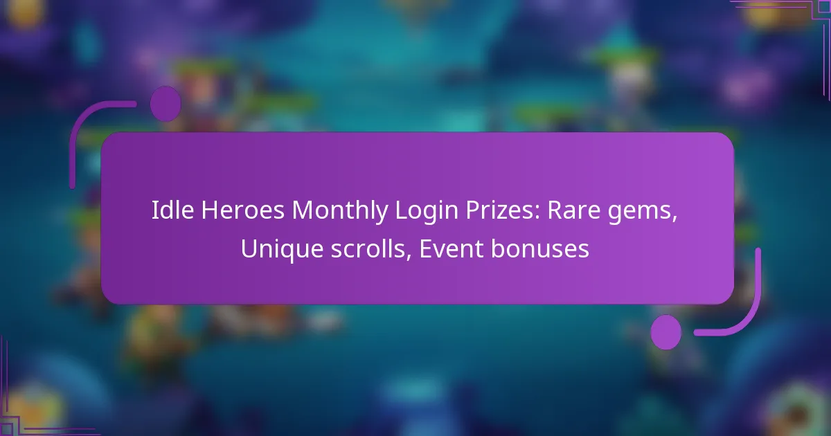 Idle Heroes Monthly Login Prizes: Rare gems, Unique scrolls, Event bonuses