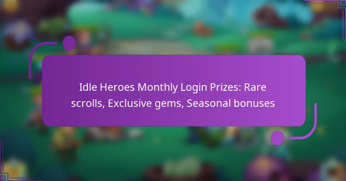 Idle Heroes Monthly Login Prizes: Rare scrolls, Exclusive gems, Seasonal bonuses