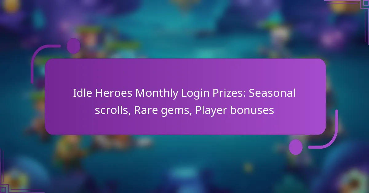Idle Heroes Monthly Login Prizes: Seasonal scrolls, Rare gems, Player bonuses