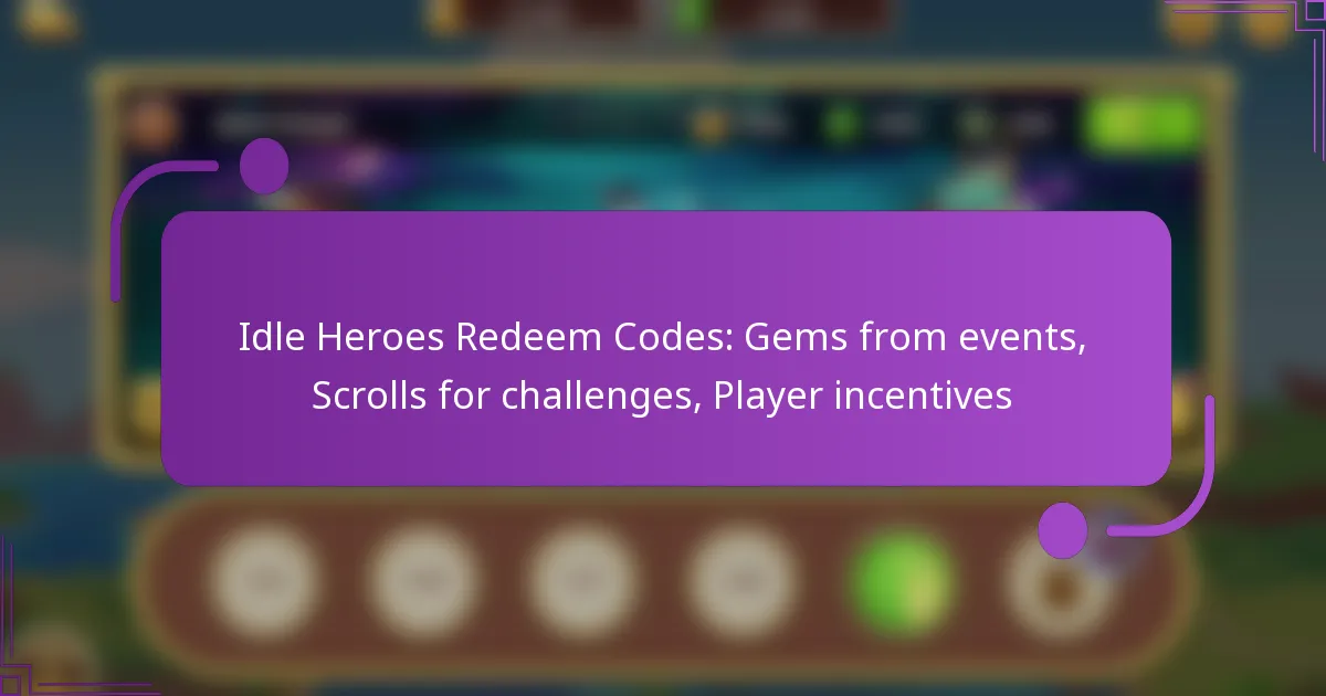 Idle Heroes Redeem Codes: Gems from events, Scrolls for challenges, Player incentives