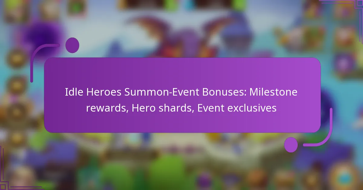 Idle Heroes Summon-Event Bonuses: Milestone rewards, Hero shards, Event exclusives