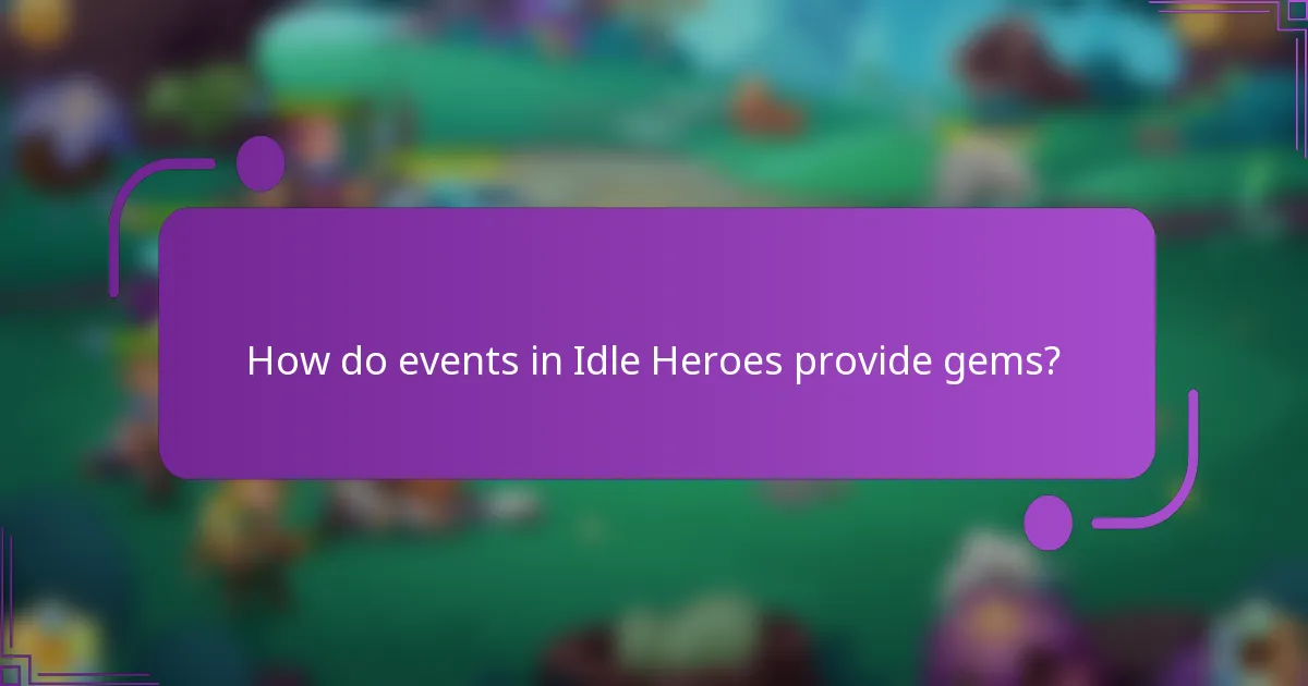How do events in Idle Heroes provide gems?