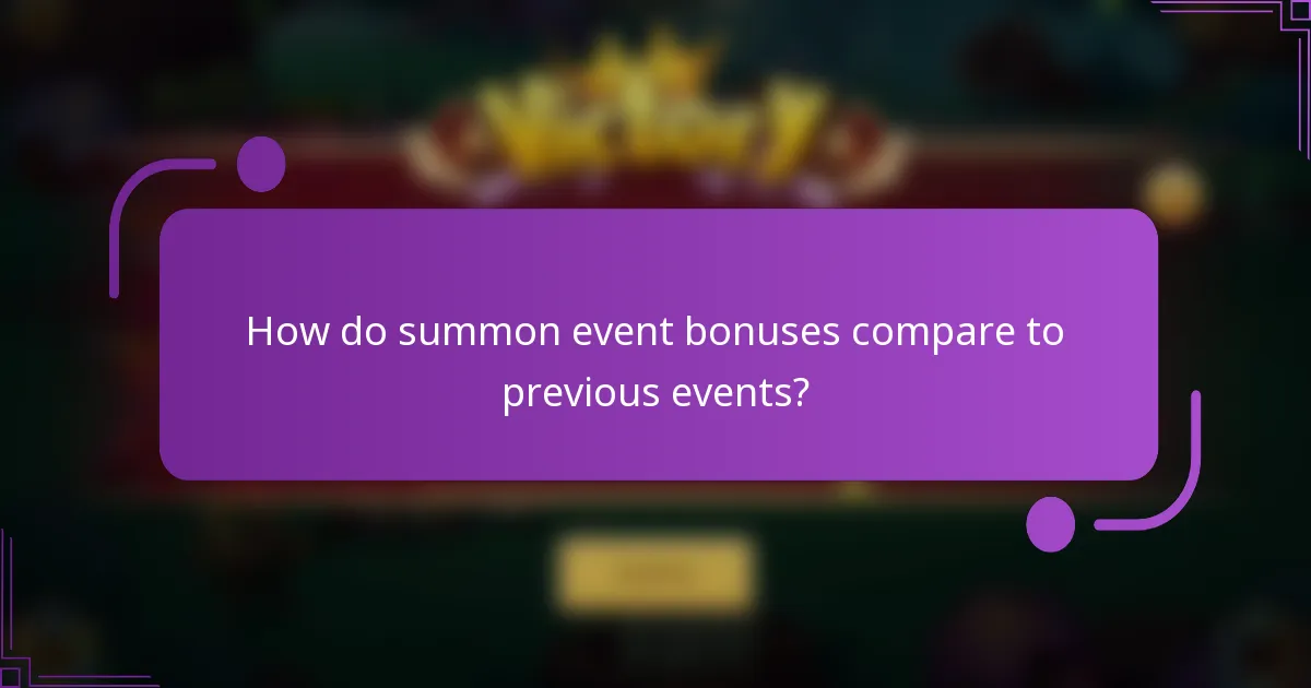 How do summon event bonuses compare to previous events?