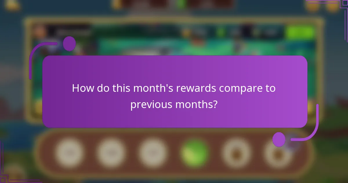 How do this month's rewards compare to previous months?