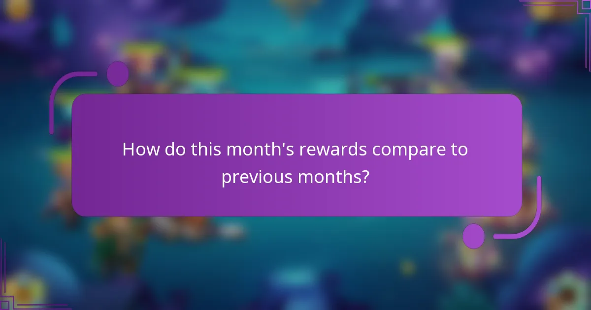 How do this month's rewards compare to previous months?