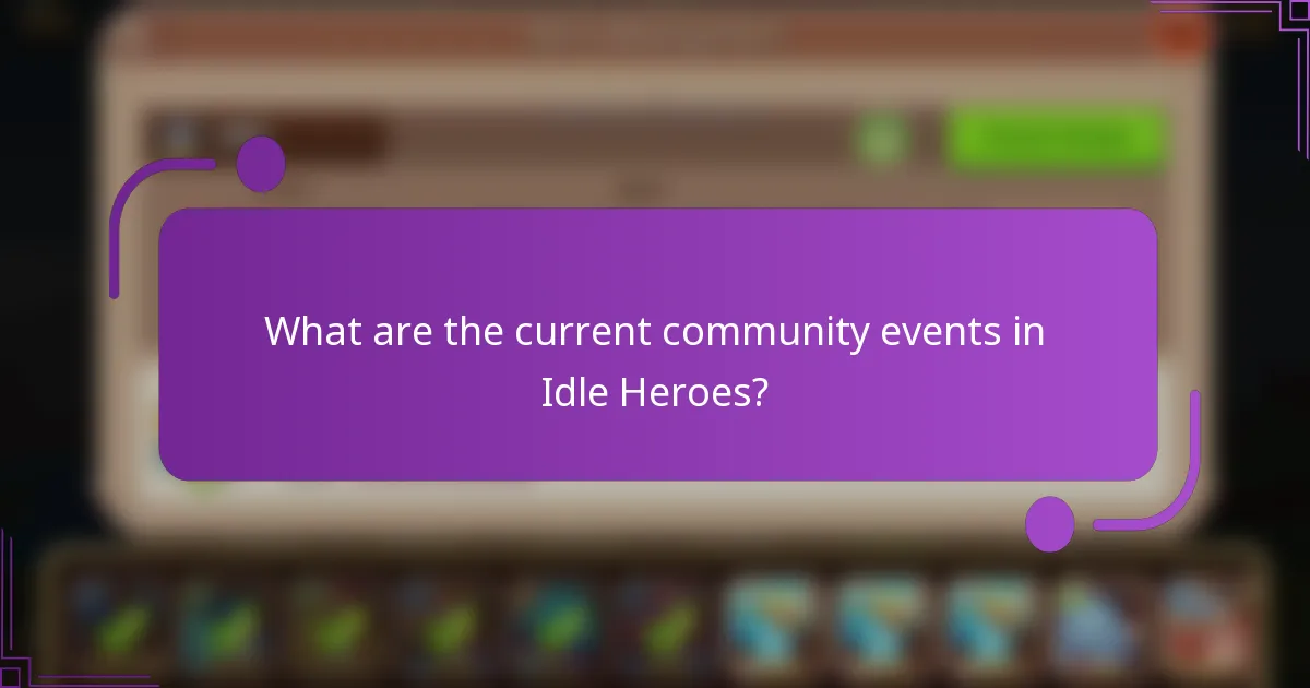 What are the current community events in Idle Heroes?