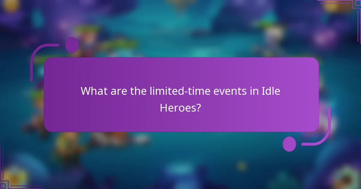 What are the limited-time events in Idle Heroes?